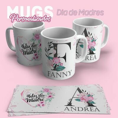 TAZA PERSONALIZADA CON INICIAL Y NOMBRE