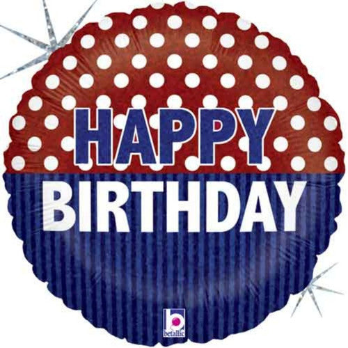 METALICO 18¨ AZUL, ROJO Y BLANCO HAPPY BIRTHDAY