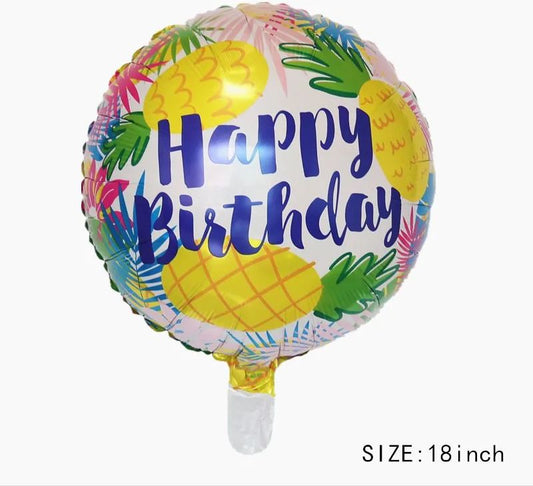 Metálico 18¨ Happy Birthday de piña