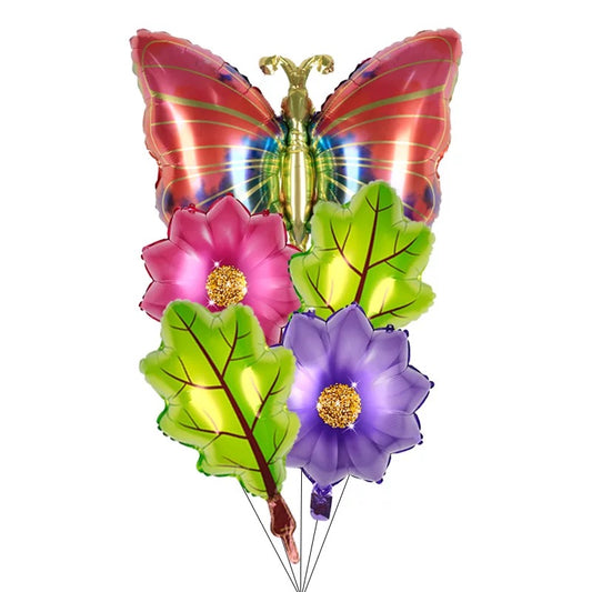 Set de Globos Mariposa y Flores