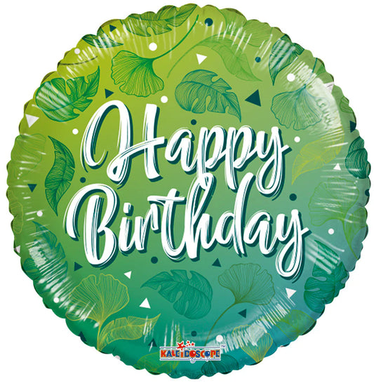 MET "HAPPY BIRTHDAY" SCRIPT & LEAVES (18")