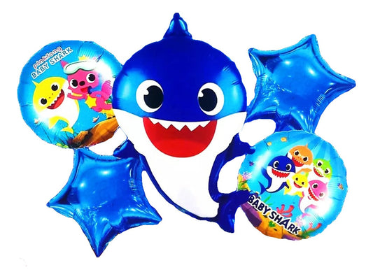 SET DE GLOBOS BABY SHARK AZUL (5 pcs.)
