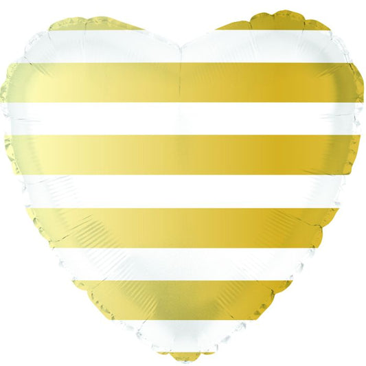 Gold Stripes Heart