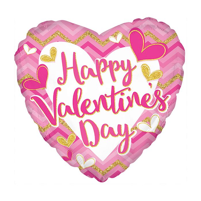 18" Happy Valentine Corazón rosado