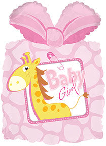 IT'S A GIRL PRESENT WITH GIRAFFE 25"