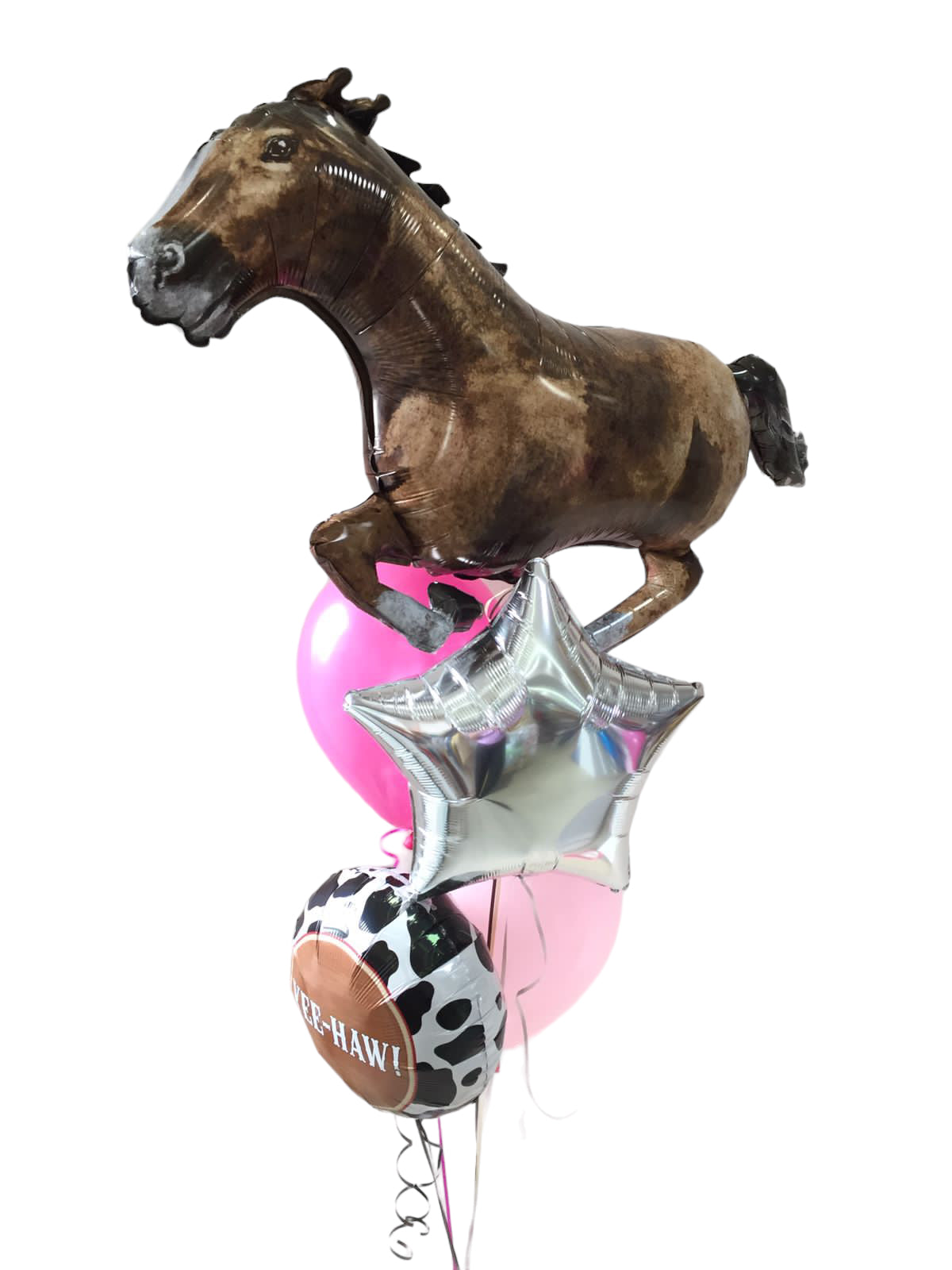 Bouquet globos caballo Cowboy