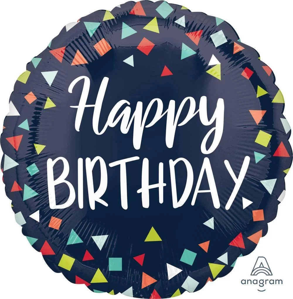 MET HAPPY BIRTHDAY FIGURAS GEOMÉTRICAS (18")