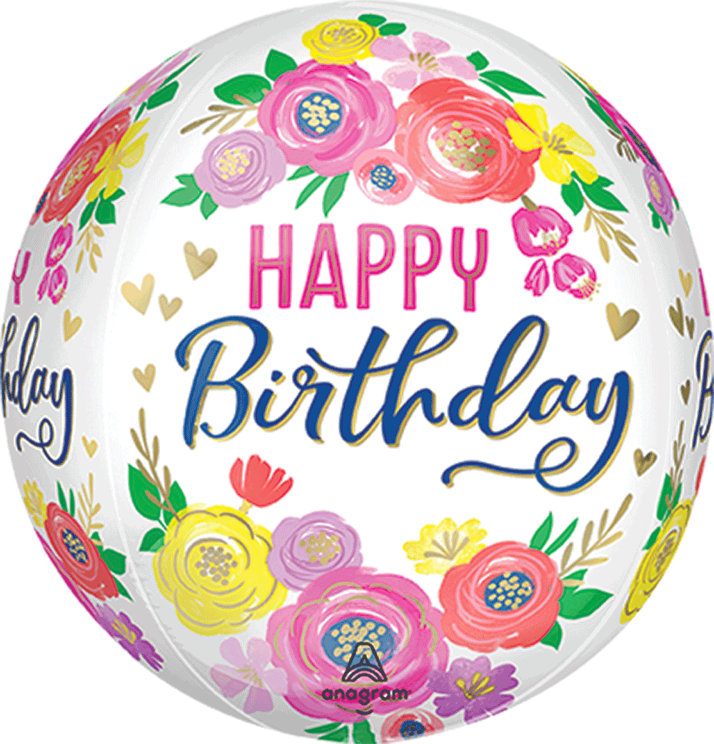ORBZ "HAPPY BIRTHDAY" FLORES (16")