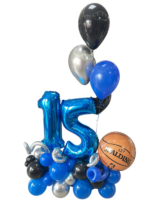 Número 15 azul basketball