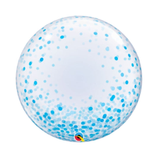 24" Blue Confetti Dots Deco Bubble