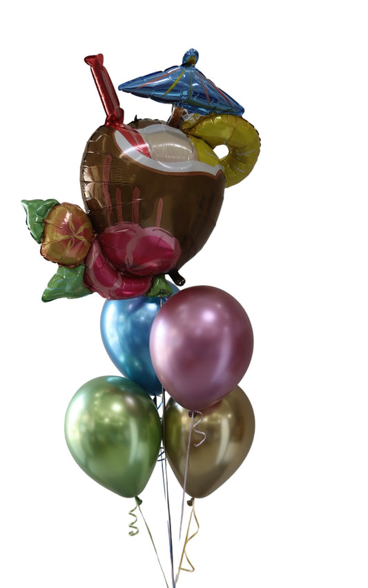 Bouquet de globos tropical coco