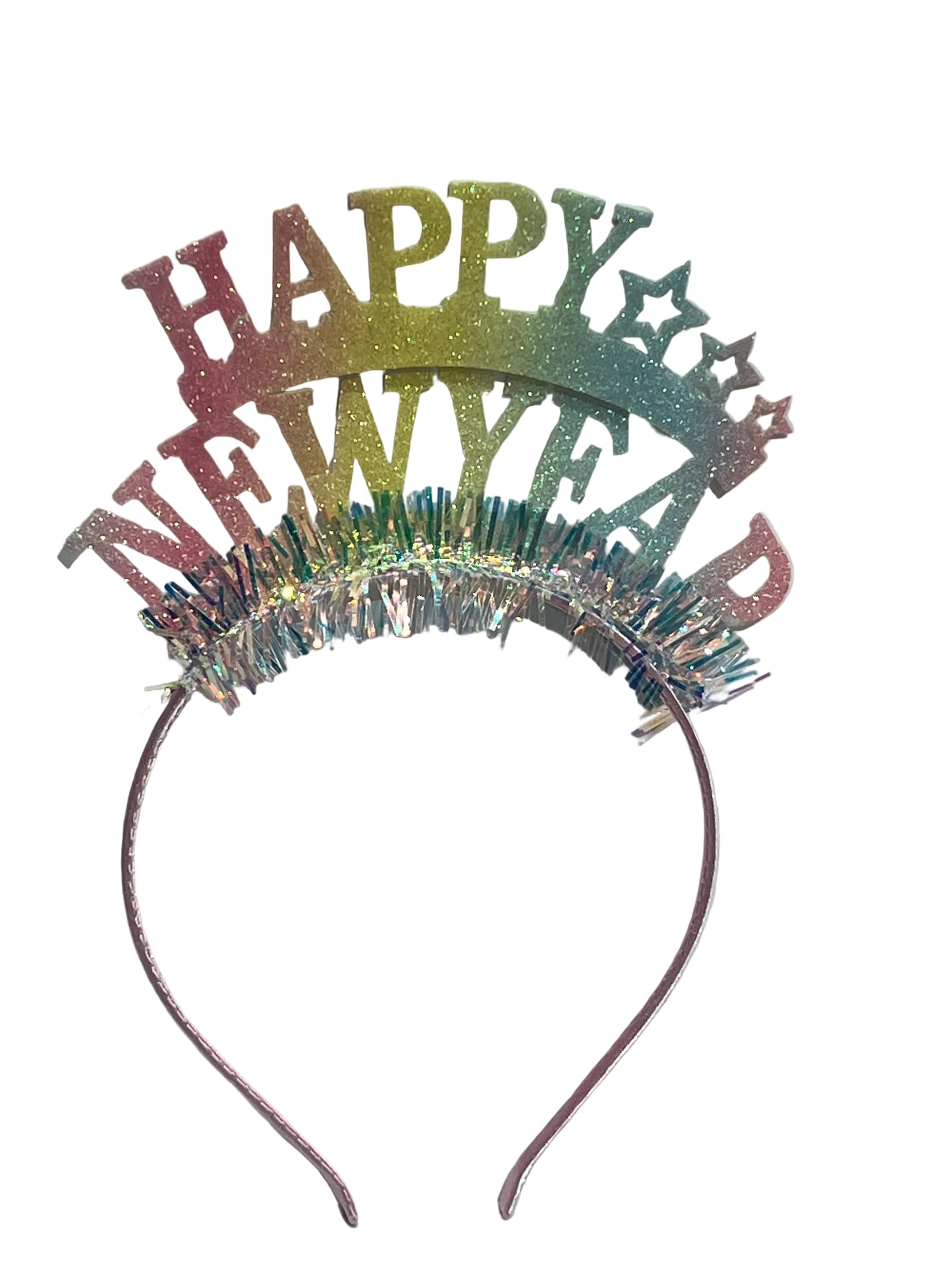 Cintillo Happy New Year multicolor pastel