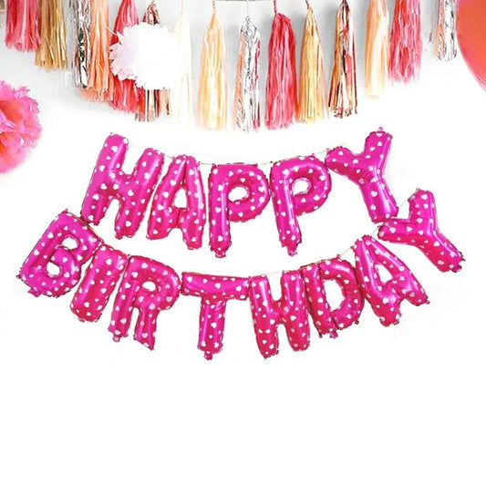 Letrero Happy Birthday rosado