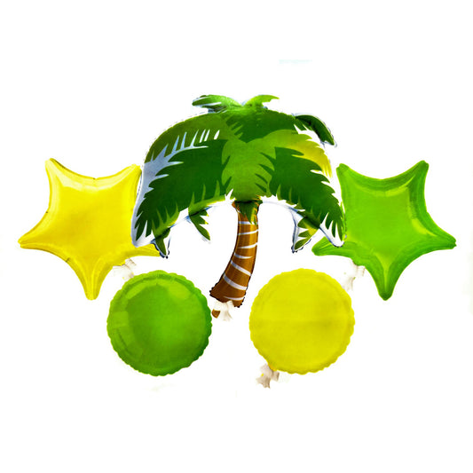 SET DE GLOBOS "ALOHA" PALMERA (5 PZS.)
