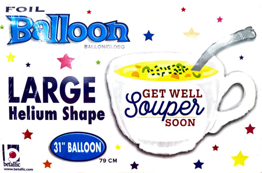 FOIL SHAPE GET WELL SOUPER SOON (LARGE)