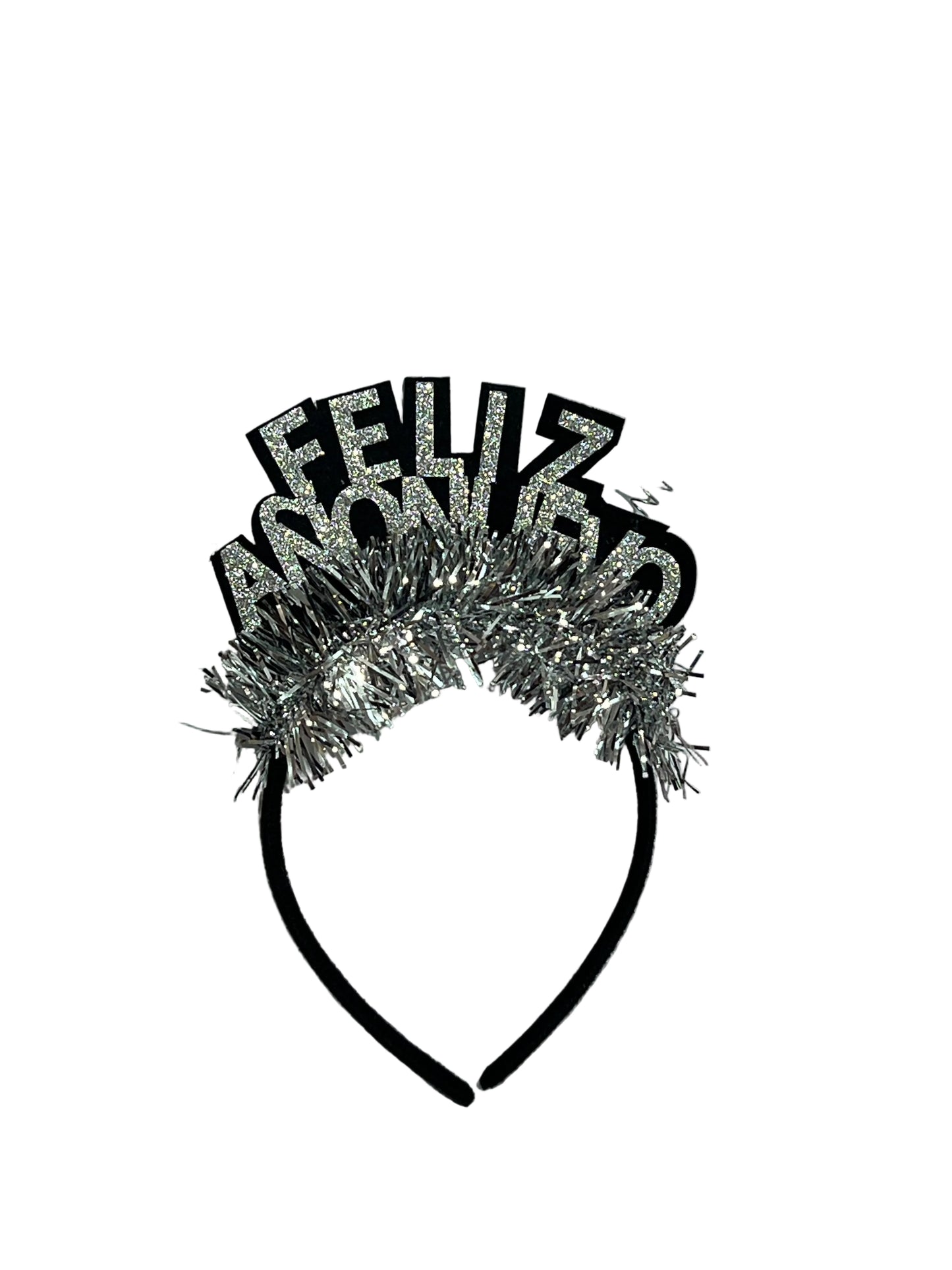 Cintillo Feliz año nuevo plateado