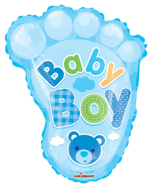 BABY BOY FOOT SHAPE GELLIBEAN BALLOON 20"