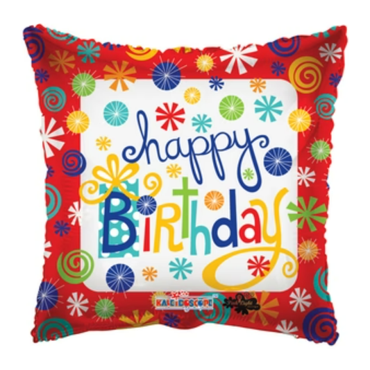 MET BDAY DOTS & SWIRLS (18")