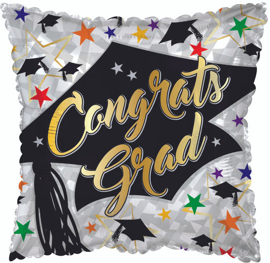 Metalico 18" Cuadros Congrats Grad