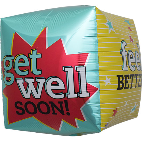 17" Get Well Feel Better Cube