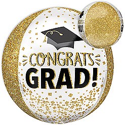16" Congrats Grad Glitter Orbz