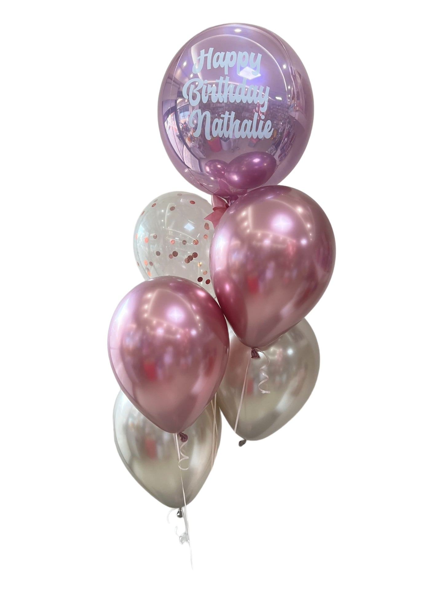 Arreglo globos orbz rose gold