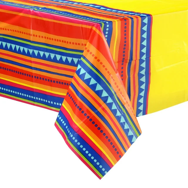 Mantel plastico multicolor estilo mexicano