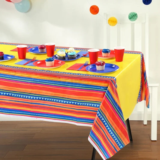 Mantel plastico multicolor estilo mexicano