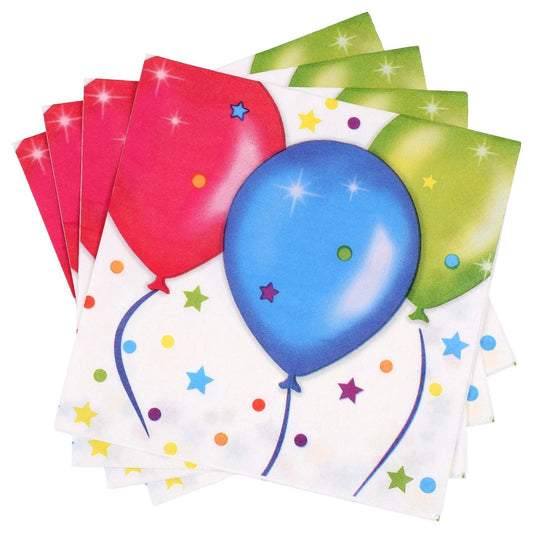 20 Servilletas con globos de colores