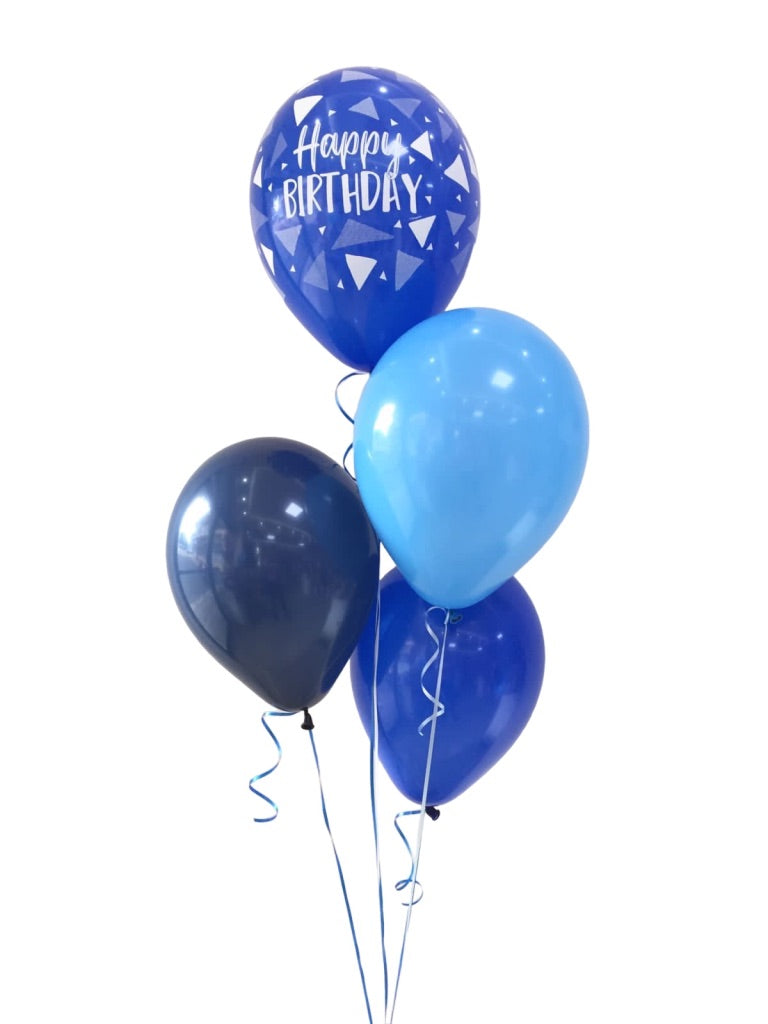 4 globos latex 12" azul
