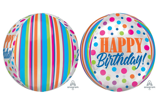ORBZ "HAPPY BIRTHDAY" TRANSLÚCIDO (15")