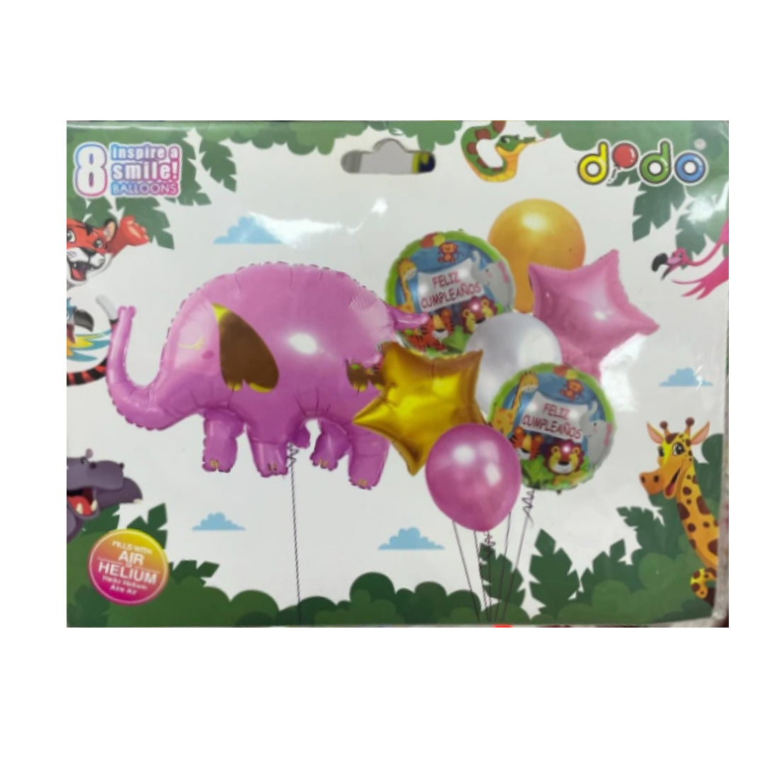SET DE GLOBOS ELEFANTE (ROSADO)