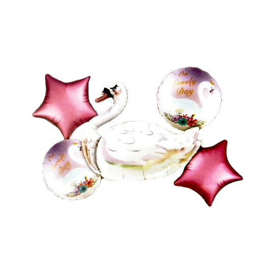 SET DE GLOBOS MET CISNE (5 PZS.)