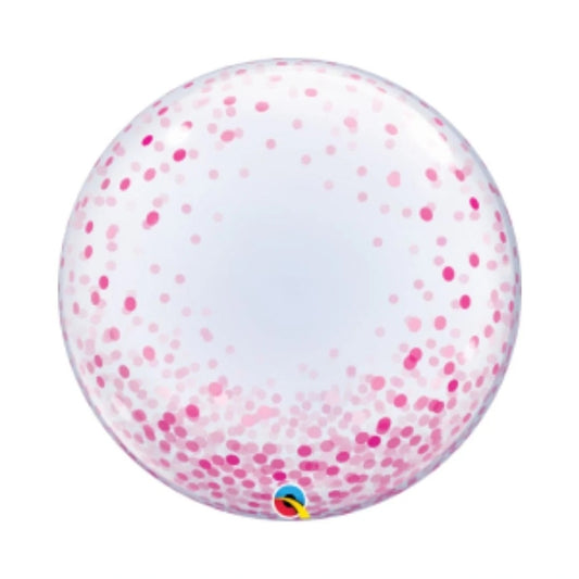 PINK CONFETTI DOTS DECO BUBBLE (24")