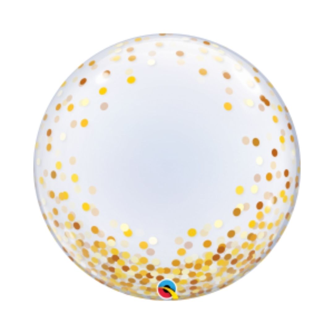 24" Gold Confetti Dots Deco Bubble