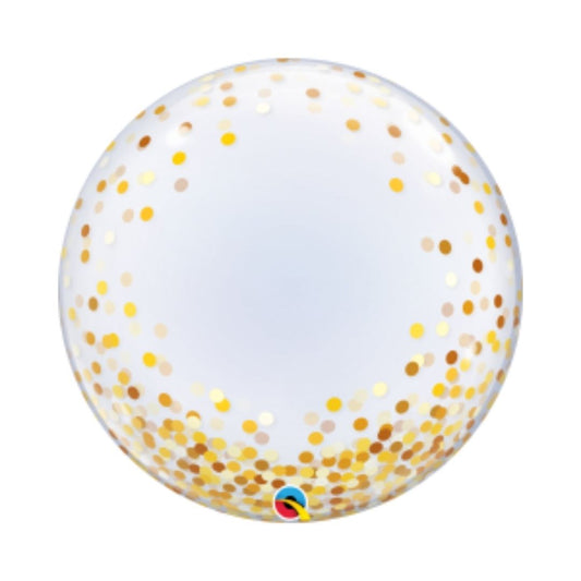 24" Gold Confetti Dots Deco Bubble