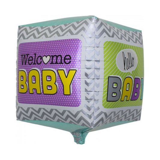 17" Welcome Baby Cube